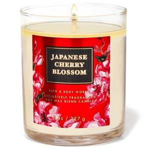 Bath & Body Works Japanese Cherry Blossom Single Wick Candle 8oz NEW
